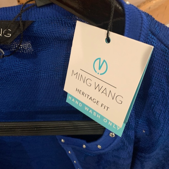 Ming Wang 1x jacket with silver nailheads in cobalt blue - Picture 2 of 10
